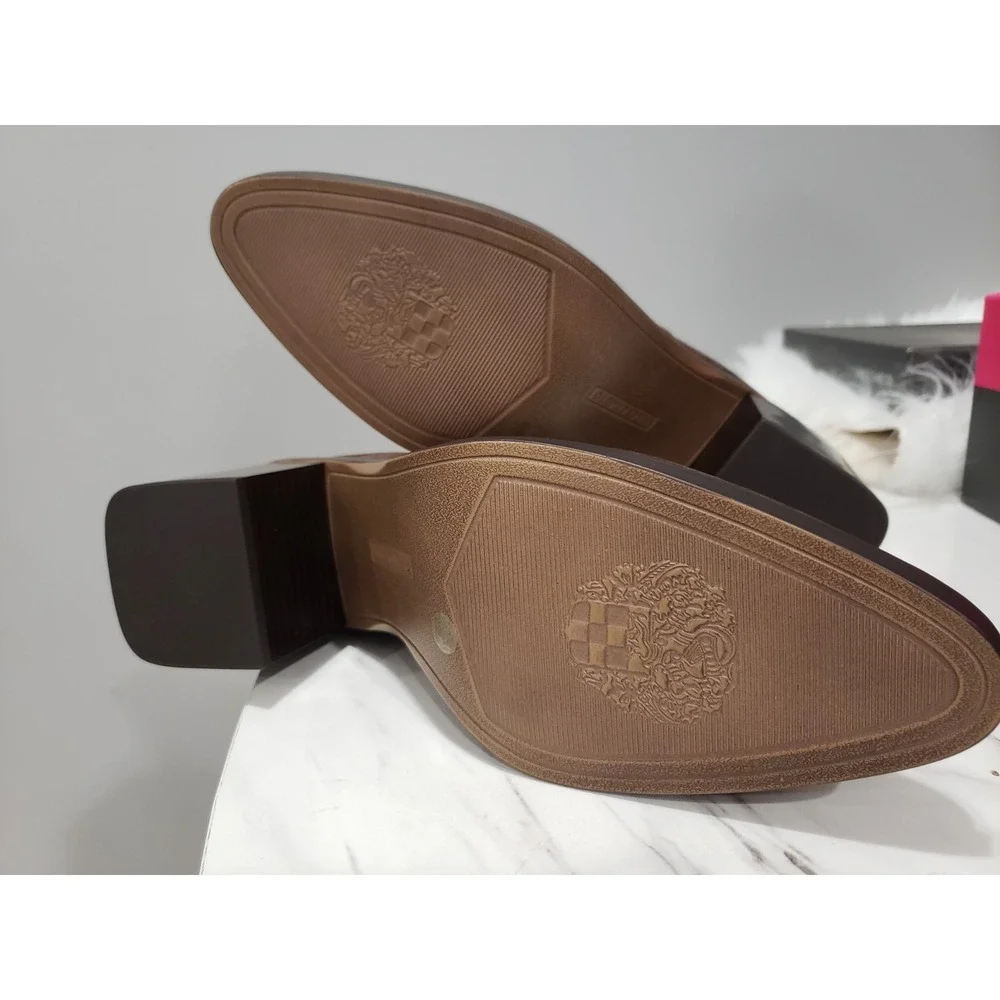 NEW SIZE 7.5 Vince Camuto Kortimy Suede Boots Root Beer BOOTIE ANKLE BLOCK HEEL